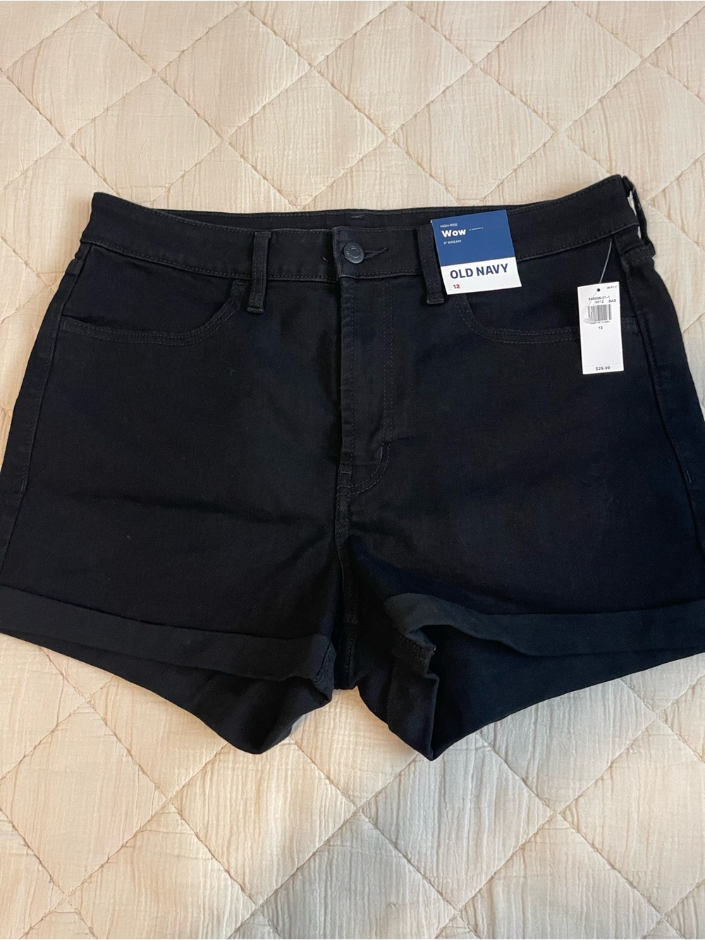 Old Navy Black Cuffed Denim Shorts